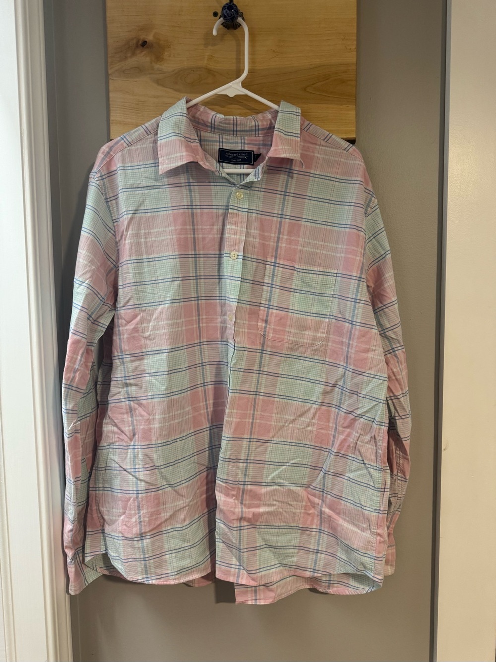 🐳 Vineyard Vines Men's Pastel Plaid Button-Down, XL